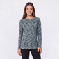Womens Hasting & Smith Long Sleeve Space Dye Hacci Sweater - image 1