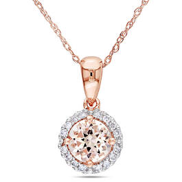 Gemstone Classics&#40;tm&#41; Rose Gold 1/10ctw. Diamond Necklace