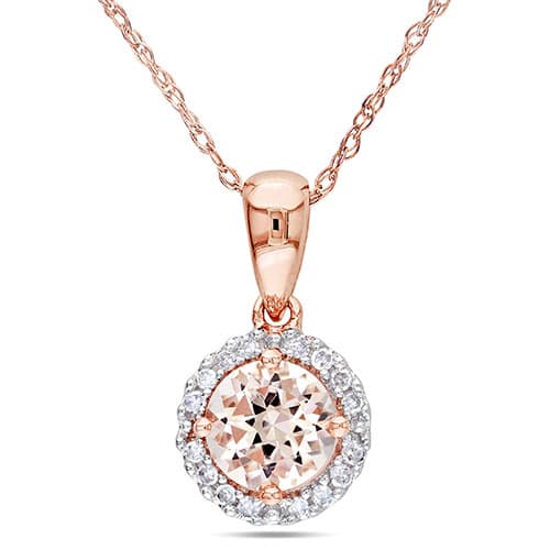 Gemstone Classics(tm) Rose Gold 1/10ctw. Diamond Necklace - image 