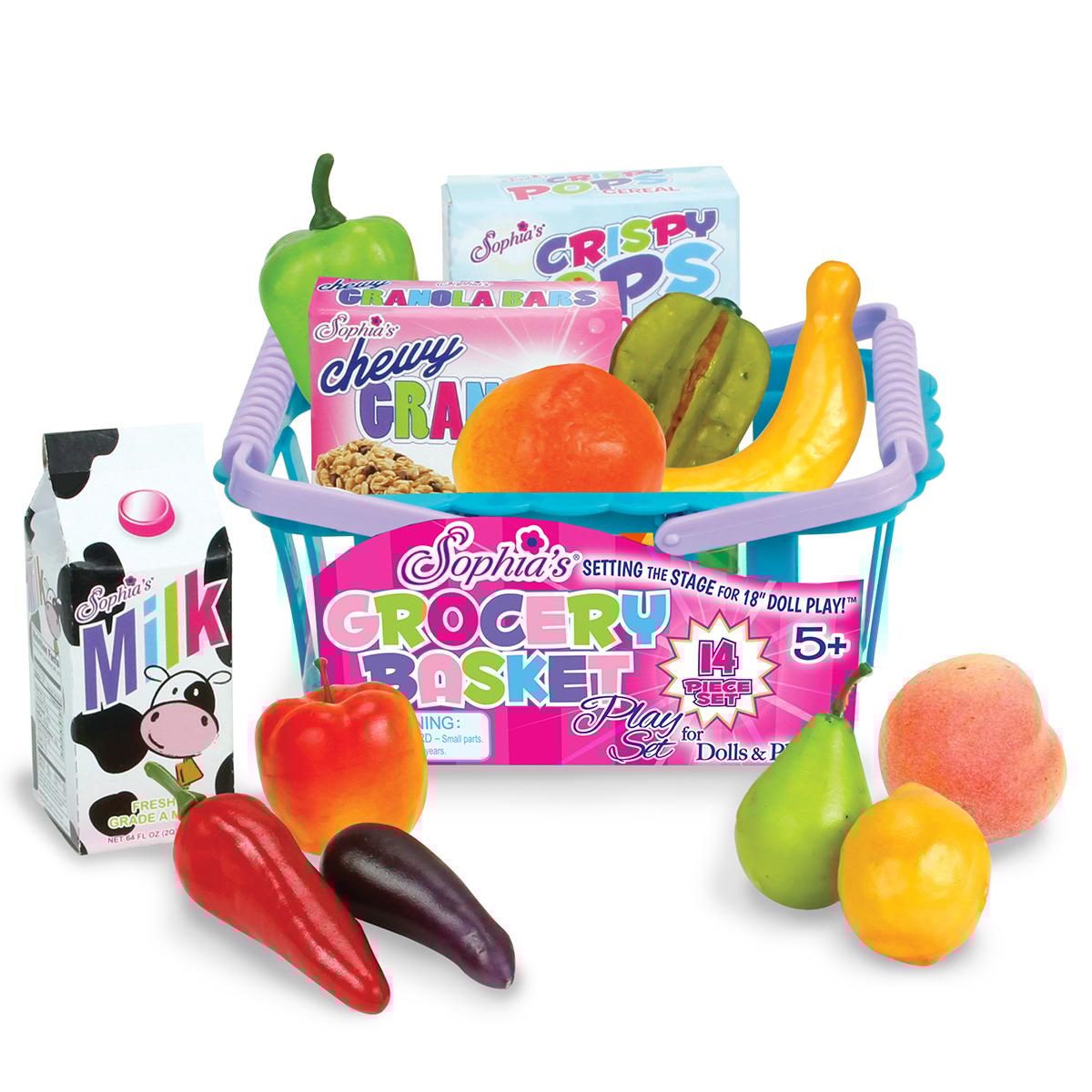 Sophia’s® Grocery Basket & Food Set
