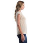 Womens Rafaella® Cap Sleeve Crochet Trim Solid Blouse - image 3