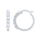 Gemstone Classics(tm) Simulated Opal/Sapphire Silver Hoop Earrings - image 1