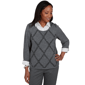 Womens Alfred Dunner Regent Street Diamond Two in One Sweater - image 1