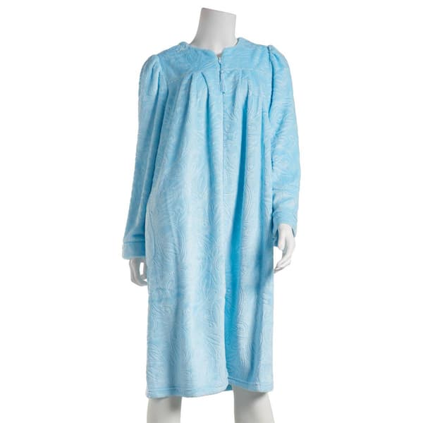Womens Jasmine Rose 42 3D Embossed Vines & Leaves Zip Robe - image 