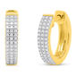 Nova Star® Gold Plated Lab Grown Diamond Hoop Earrings - image 3