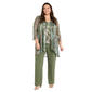 Plus Size R&M Richards Print Metallic Crinkle Pants Set - image 1