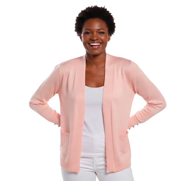 Petite 89th & Madison Rib Detail Cardigan with Two Pockets - image 
