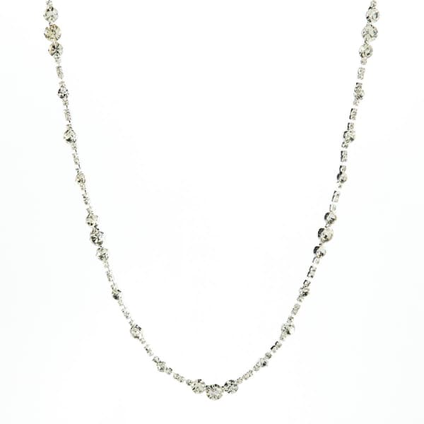 Rosa Rhinestones Mixed Size Strand Necklace - image 