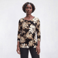 Womens Emily Daniels 3/4 Sleeve Floral Jacquard Blouse - image 1