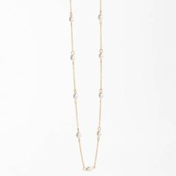 Design Collection Gold-Tone Glass/Pearl Chain Necklace