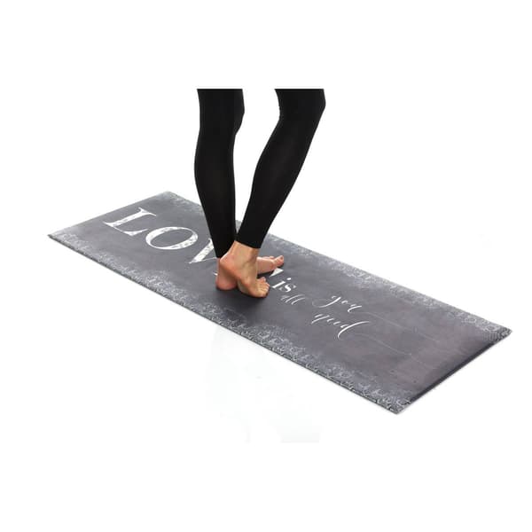 J&V Textiles Cloud Comfort "Love is All You Need" Kitchen Mat