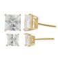 Forever New 2pr. Square White Cubic Zirconia Stud Earrings Set - image 1