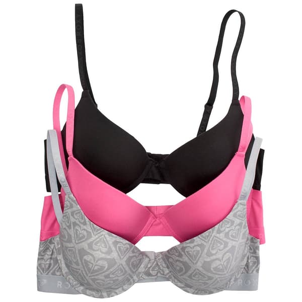 Womens Roxy 3pk. Brushed Micro Bras w/Debossed Logo RX7382-3PKH - image 