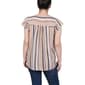 Petite NY Collection Cap Sleeve Tuwa Stripe Tie Neck Blouse - image 3