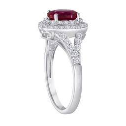 Gemstone Classics™ Sterling Silver Ruby Halo Ring
