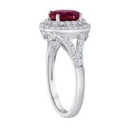Gemstone Classics&#8482; Sterling Silver Ruby Halo Ring