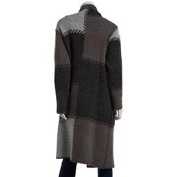 Womens Joseph A. Long Sleeve Patchwork Whipstitch Coatigan