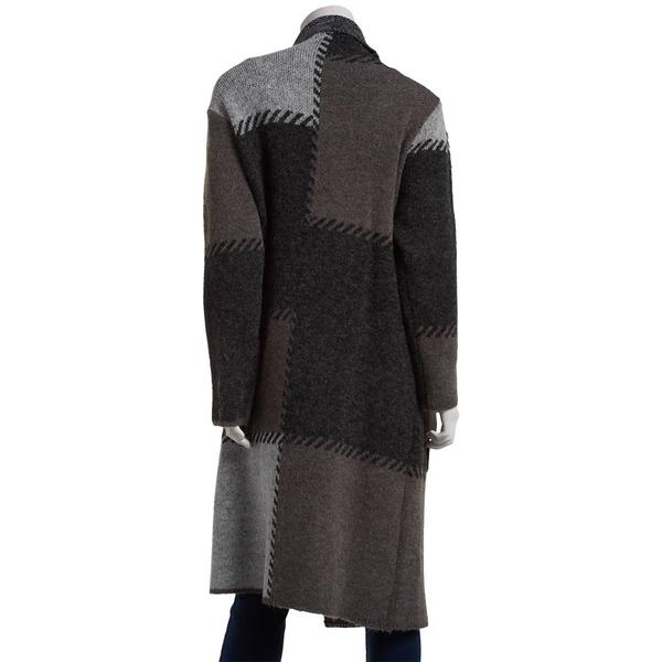 Womens Joseph A. Long Sleeve Patchwork Whipstitch Coatigan