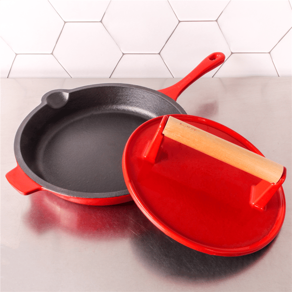 BergHOFF Neo 2pc. Cast Iron Spoon Rest & Steak Press Set