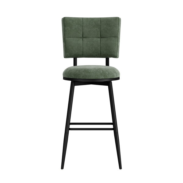 HH2 Home Beau Adjustable Height Swivel Stool with Tufted Back
