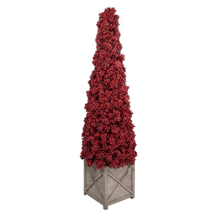 Northlight Seasonal 50in. Berry Cone Potted Christmas Topiary
