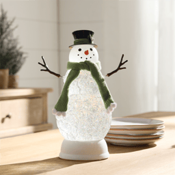 Melrose 11in. LED Snowman Snow Globe