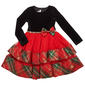 Girls (7-16) Bonnie Jean Velvet Tiered Mesh w/ Plaid Dress - image 1