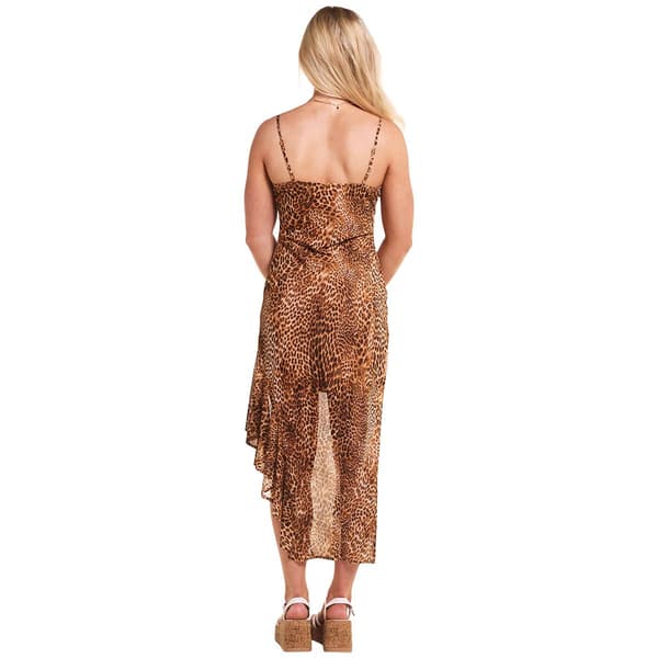 Juniors No Comment Asymmetrical Hem Leopard Midi Dress