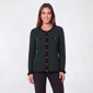 Womens Kasper Long Sleeve Stripe Button Front Cardigan - image 1