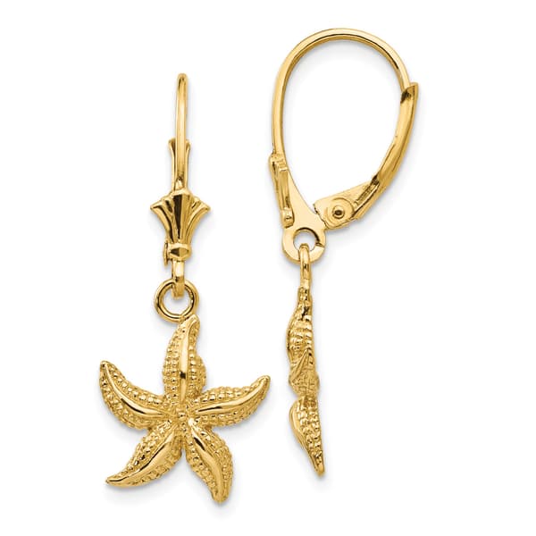 Gold Classics(tm)14kt. Gold Starfish Dangle Earrings - image 