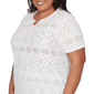 Plus Size Alfred Dunner Vintage Charm Geometric Eyelet Blouse - image 5