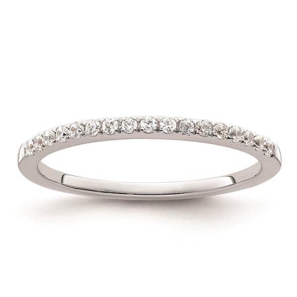 Pure Fire 14kt. White Gold Lab Grown Diamond Wedding Band - image 