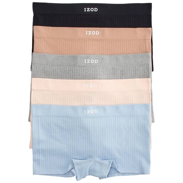 Juniors IZOD 5pk. Ribbed Seamless Boyshort-IZ70575BV - image 