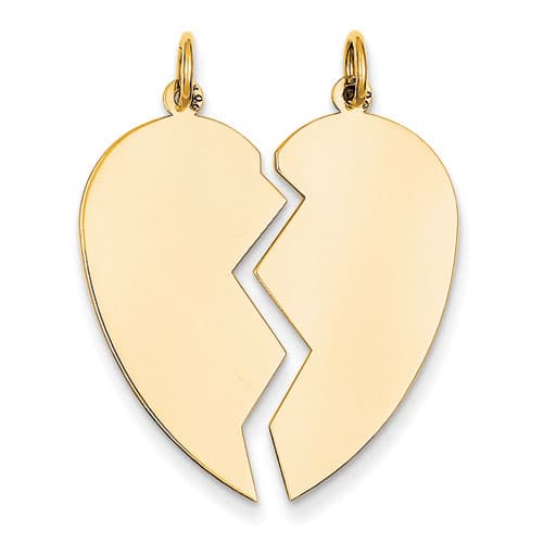 Gold Classics&#40;tm&#41; 14k. Yellow Gold 2pc Heart Disc Charm - image 