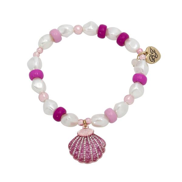 Betsey Johnson Seashell Pearl Stretch Bracelet - image 
