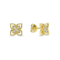 Brilliant Grown Gold-Plated Lab-Grown Diamond Floral Earrings - image 4