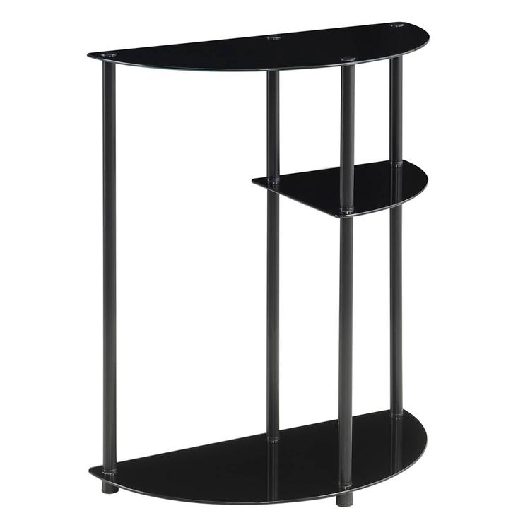 Convenience Concepts Designs2Go Glass 3-Tier Entryway Hall Table