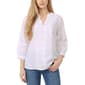 Womens NY Collection 3 Quarter Solid Lace Applique V Neck Pullov - image 1