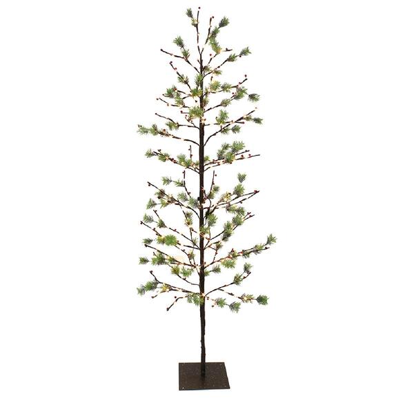 Puleo International 6ft. Red Berry Tree with 240 Lights - image 