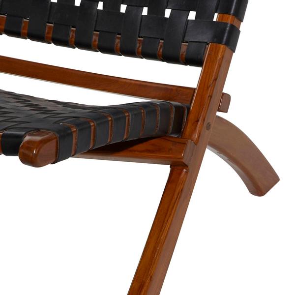 9th & Pike® Black Wood Contemporary Folding Chair