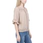 Womens NY Collection Elbow Sleeve Ruffle Edge Blouse - image 3