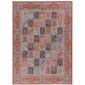 Linon Emerald Collection Red Blocked Area Rug - 6x9 - image 1