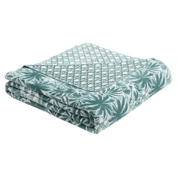 Tommy Bahama Laniaki Fronds Plush Reversible Blanket