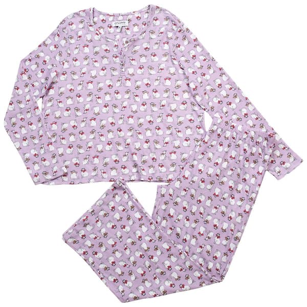Plus Size Karen Neuburger Long Sleeve Fancy Cats Printed Henley L - image 