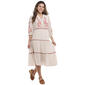 Womens Figueroa & Flower Elbow Sleeve Embroidered Tier Dress - image 1