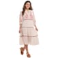 Womens Figueroa & Flower Elbow Sleeve Embroidered Tier Dress - image 1