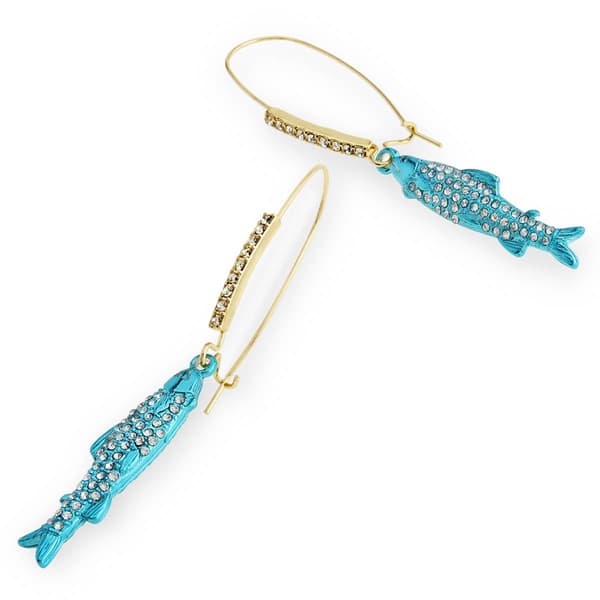 Betsey Johnson Girl Dinner Sardines Dangle Earrings