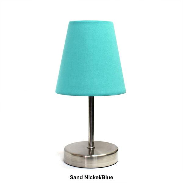 Simple Designs Sand Nickel Mini Basic Table Lamp w/Fabric Shade