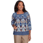 Womens Alfred Dunner Summer Solstice Ikat Diamond Border Top - image 1