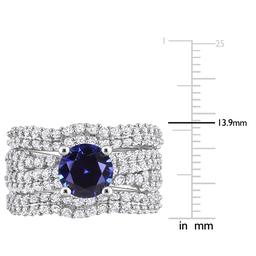 Gemstone Classics™ Sterling Silver Created Sapphire Bridal Set
